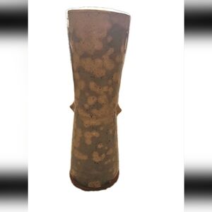 Handmade Studio Pottery Speckled Gray Blue Ceramic Modern Rustic Glazed Bud Vase